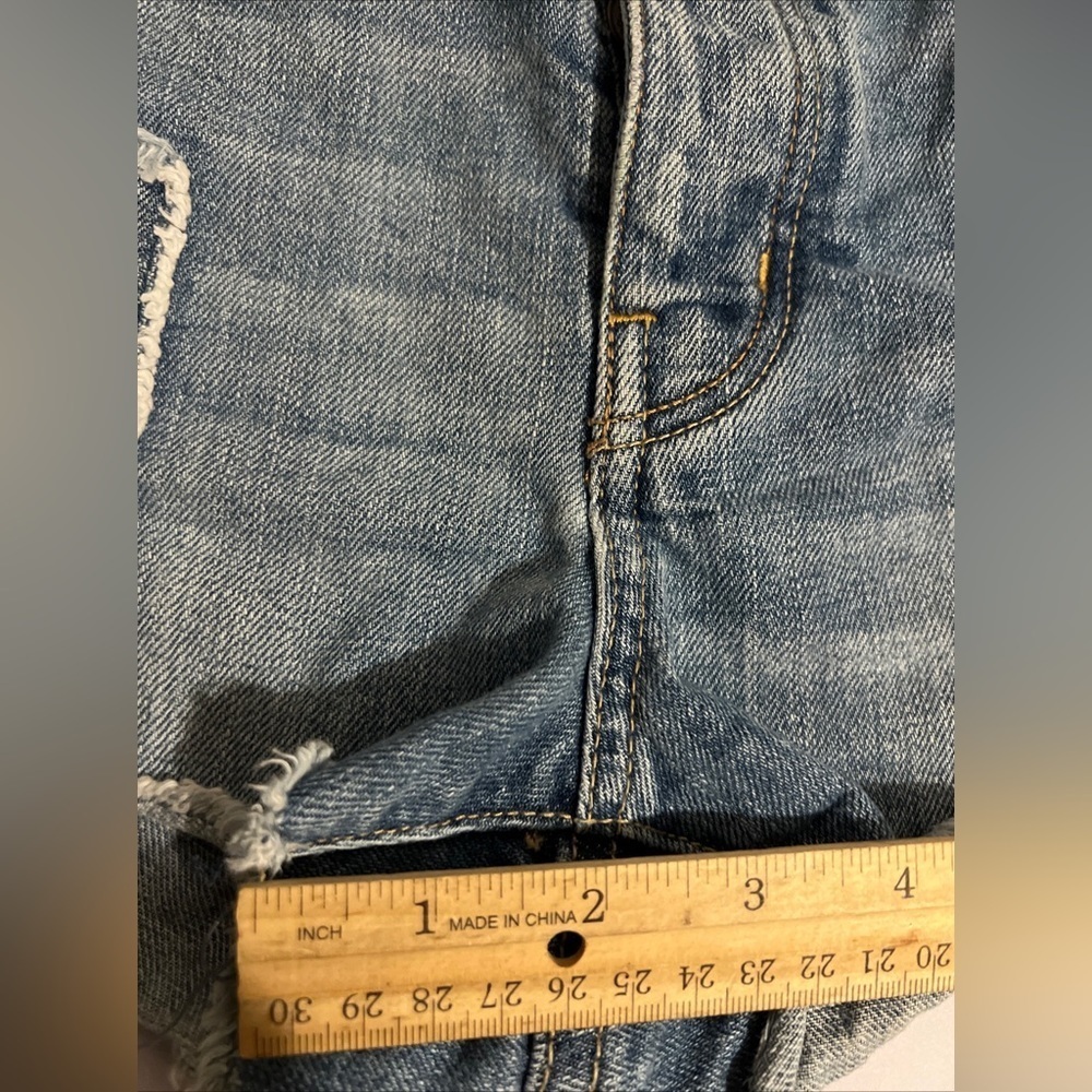 American Eagle high Rise button fly Shortie Shorts Cutoff Distressed raw hem 6 - Picture 5 of 8